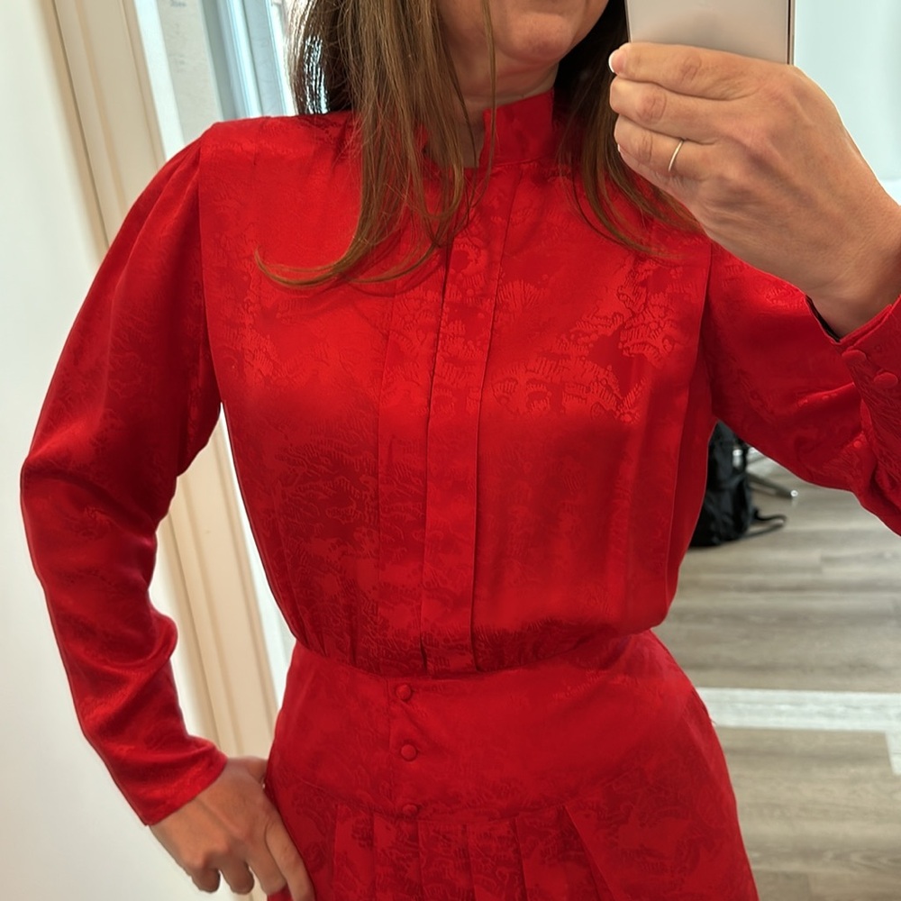 Vintage Silk Red Dresss - Picture 3 of 8